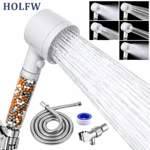 High-Pressure Shower Nozzle Set,5 Modes High Pressure Shower Head,with Turbine Spray, Wall Mounted,Head Adjustable Angle Shower Head,with Dirt Removal Water Filters, Comfortable Skin, Bathroom Shower Additions, Shower Nozzle And Hose Set
