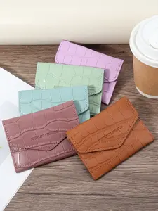 New fashionable stone patterned coin purse ultra-thin credit card storage bag, lightweight and portable cash, credit card, coin wallet, buckle envelope style card bag, suitable for outdoor use