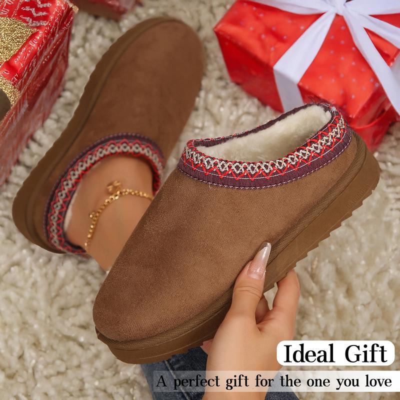 Women's Platform Mini Cotton Slippers Suede Ankle Warm and Durable Classic Winter Ankle Snow Boots Springfresh