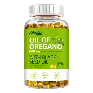Pslalae 120 oregano oil dietary capsules, a two-in-one complex with ultra-high levels of carvacrol and thymol, containing black seed oil nutrients.