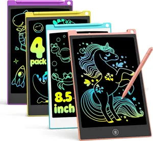 4 Pack LCD Writing Tablet, 8.5 Inch Colorful Drawing Board, Kids Travel Games Activity Learning Toys, Birthday Gifts for 3-8 Year Old Boys Girls Toddlers Preschooler