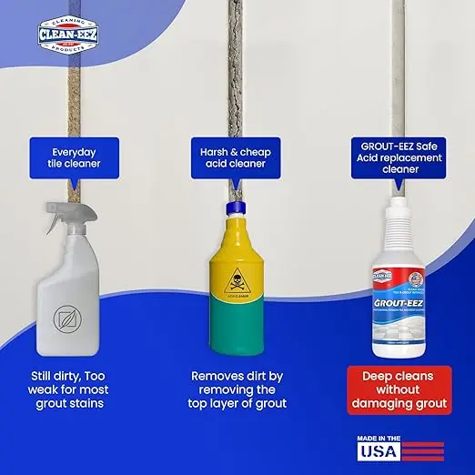 Grout Cleaner 2-Pack With Floor Brush - Acid Free Tile & Grout Cleaning Solution