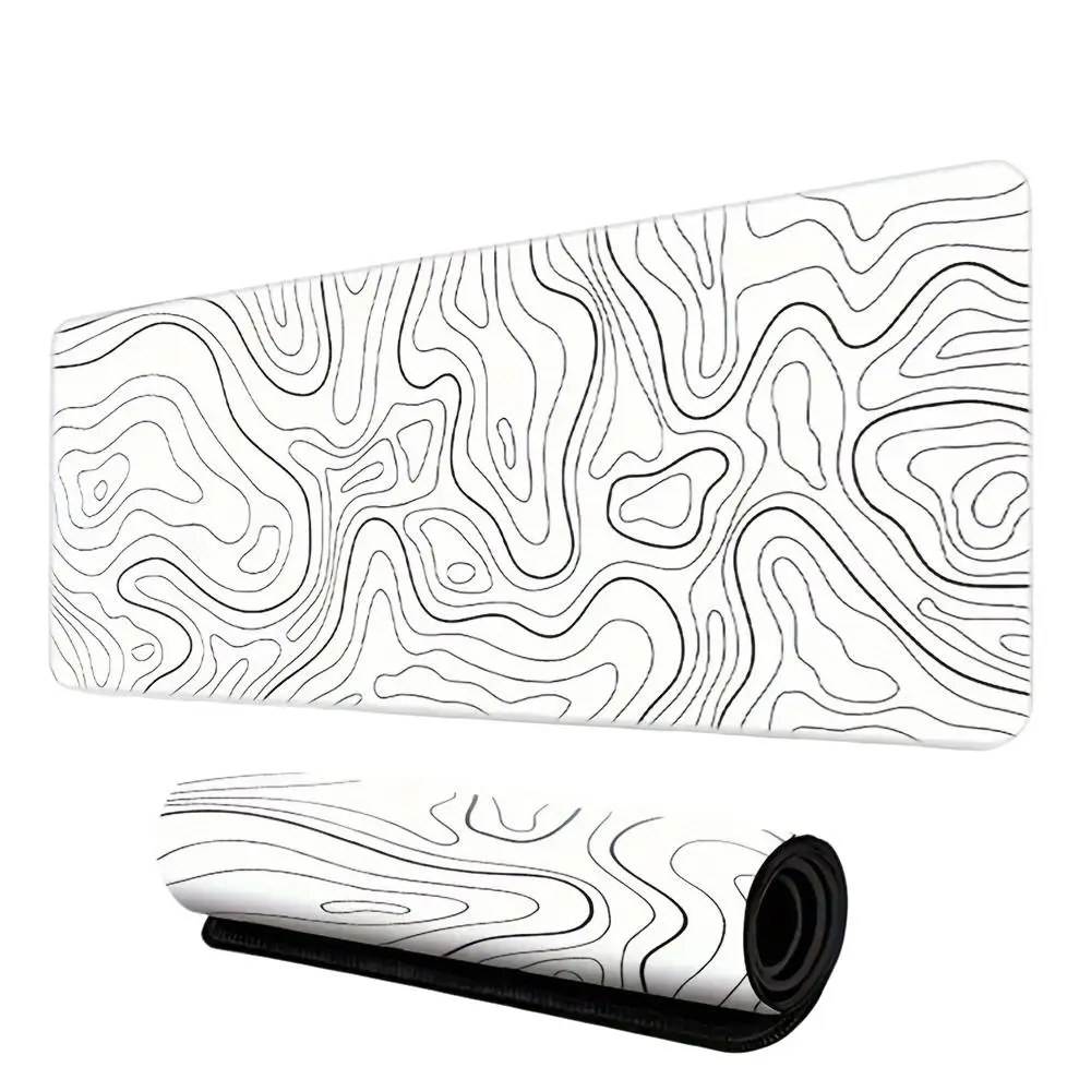 Creative Geometric Pattern Mouse Pad, 1 Count Office Mouse Mat with Stitched Edges & Non-slip Rubber Base, Desktop Mouse Pad, Office Supplies, PC Acce