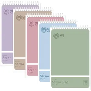 Steno Notebooks Top Spiral 6x9 | Steno Pads -5 Assorted Color | Steno Notepad Gregg Ruled | Spiral Notepads for Work, School, College, Office Note Taking | Professional Notebooks for Work.