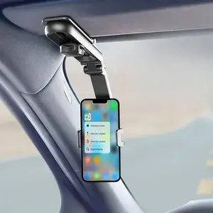 Rotatable 1080-Degree Car Phone Mount for Sun Visor, Universal Compatibility with iPhone 7, Multi-Functional Mobile Phone Holder, Cell Phone Holder