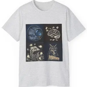 No Pause Button – Vintage Trivia Challenge T-Shirt | Hourglass, Wise Owl, Brain Puzzle, Mystery Map, Retro Quiz Lover Gift, Game Night Tee, Riddle & Escape Room Shirt, Cotton Breathable Fabric Print