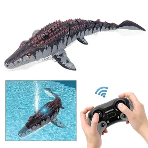 Remote Control Dolphin Fish Dinosaur Pool Toy, RC Boat and Lake Toy for Kids Ages 3-12, Durable Plastic Material, Includes Carry Box