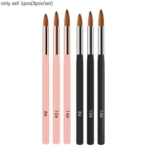 3Pcs Acrylic Nail Art Brushes Set 8/10/14mm Wooden Rod Crystal Pen For Acrylic Powder Extension&Carving Manicure Tool Nail Art Accessories Nail Art Supplies Nail Art Tools