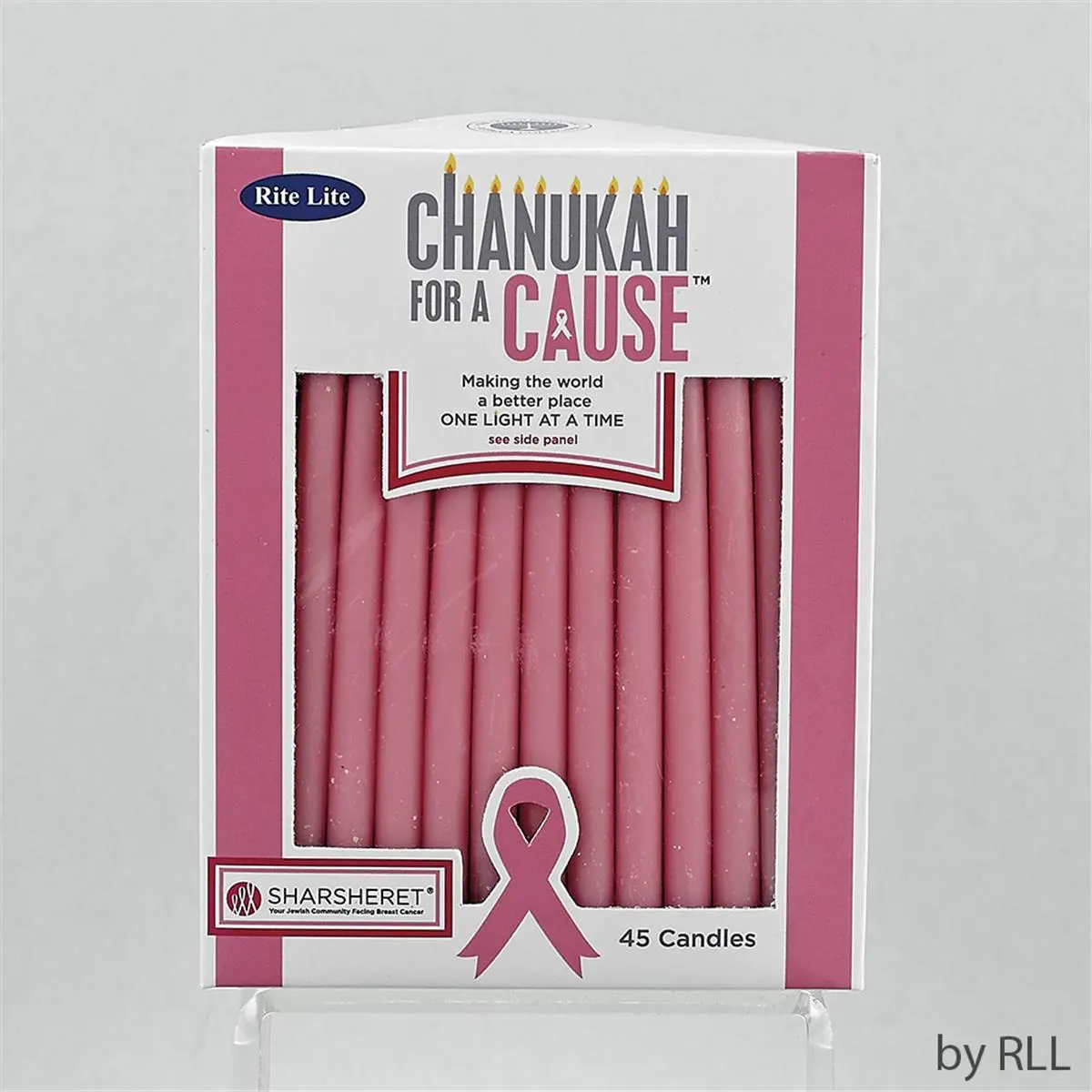 Rite Lite C-10-P Chanukah for A Cause TM Candles, Pink - Pack of 12