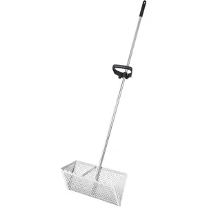 Stainless Steel Detachable Sand Flea Rake, Corrosion-Res.Tooth Screen, 16"x51" Size (16" Wide Drain Screen, 51" Long Handle) Beach Collecting Home Supplies Tool