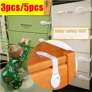 3Pcs/6Pcs Cute Baby Safety Protection  Anti-Clip Hand Door Closet Fridge Cabinet Drawer Box Safe Lock  For Kids Toddler