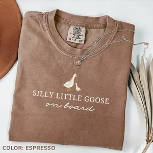 Comfort Colors Pregnancy Announcement Shirt Silly Little Goose Reveal T-Shirt Cute Pregnancy Shirt Pregnant Shirt Mom to Be T-shirt Shower Gifttriotic Goose Tee