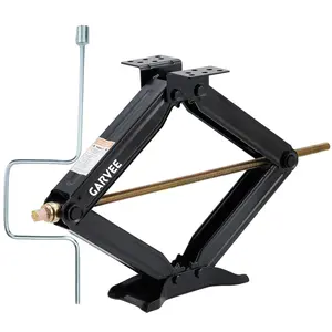 24 in Car Scissor Jack,Support 7500 LB Load Capacity Leveling Stabilizer With Crank Handle, RV Stabilizer Jack With 4 in-24 in Adjustable Height, Powder Coated Steel for Travel Trailers, RVs & Campers