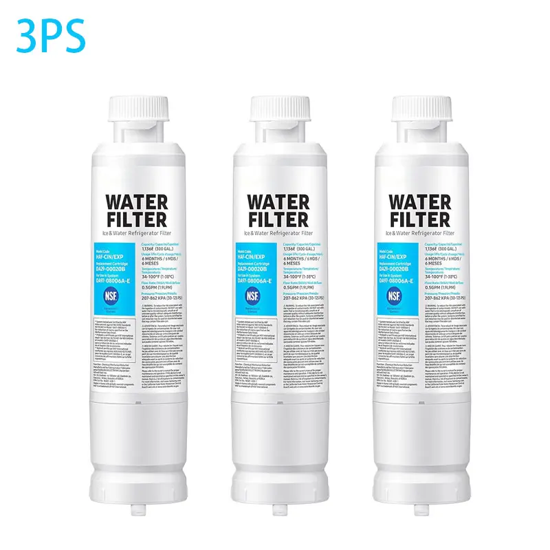 3-Pack Refrigerator Water Filter Replacement for Samsung HAF-CIN-2P/EXP - Compatible with DA29-00020B, Fridge Compatibility with RF28 Series, RF23J9011SR - NSF 42 Certified, Long-Lasting, Easy Install, Carbon Block, Contaminant Reducer