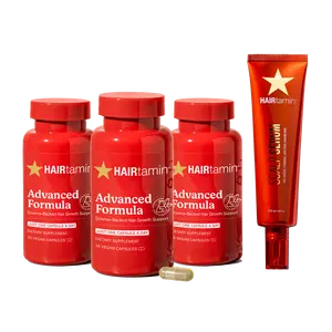 HAIRtamin Nourish & Flourish Pack – 3-Month Supply of Advanced Formula + Gorgeous Growth Scalp Serum Hair Oil