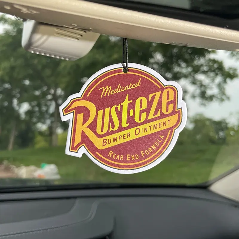 Rust-Eze Car Air Freshener, Car Scents, Long-Lasting Scented Paper Pendants for Rearview Mirror & Vent, Natural Essential Oil Fragrance Accessories, Car Accessory, Car Deodorizer