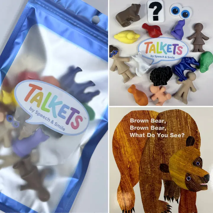 Brown Bear Story Prop Set, Talkets™ Mini Animal Objects, Speech Therapy Story Retell Tools