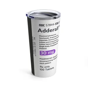Funny Adderal Themed Tumbler, Sarcastic Gift for Coffee Lovers, Unique Drinking Cup, ADHD Humor Mug, Customizable Drinkware, Quirky Beverage