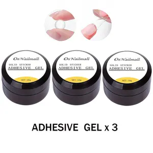 3PCS OsNailmall Nail Art UV Gel Polish, Non-Stick Hand Solid Glue, Transparent Jelly False Nails, Adhesive Extension Tips, Nail Art Supplies, UV Gel Set