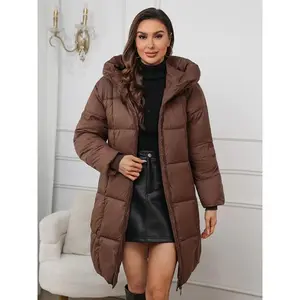 Women’s long coat, 2024 new autumn/winter design; thick down and cotton parka for women; casual short warm outerwear top