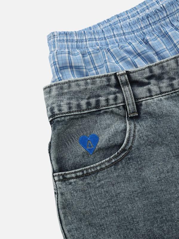 Aelfric Eden Double Waist Loose Sagging Jeans Baggy Denim Pants High Waist Stretchy Straight Wide Leg Jeans