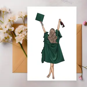 Graduation Celebration Card with Kraft Envelope, Class of 2026, High-Quality 300gsm Cardstock, Perfect for Celebrations