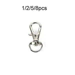 Mini Aluminum Keychain Hooks, Silver Color Lobster Clasps, Rotating Connector Carabiners, Ideal for Jewelry Making DIY Crafts