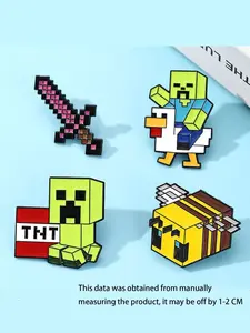 4pcs/set Classic Cartoon Movie Enamel Pins, Durable Metal Pins, Fashion Zinc Alloy World Design Badges, Perfect for Backpack Hats Sweaters, Unisex Jewelry Accessories