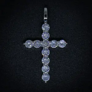 Diamond Cross Pendant - White Gold