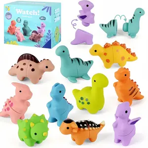 Dinosaur Toys Montessori Preschool Learning Activities Fine Motor Toys for Kids 10 pcs Dinosaur Matching Games for 3 Year Old Boys Girls,Early education learning toys, Christmas and Halloween  gifts educational study edutoys Shape Sorter Toy farm animal