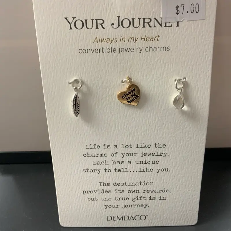 Demdaco Your Journey Charms - Unique Jewelry Charms with Heart Design, Perfect for Personalizing Your Journey