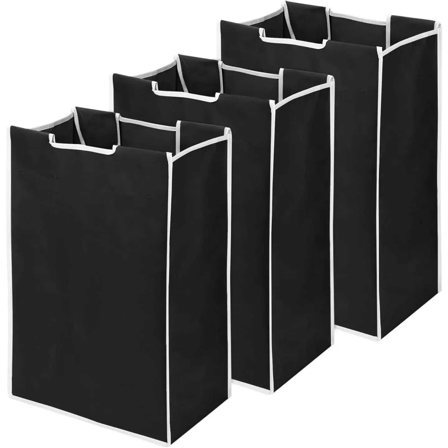 3 Bag Laundry Sorter Replacement Bags,  3 Pack Large Hamper Cart Removable Replacement Bags, 600D Laundry Hamper Liner Laundry Storage Organizer Replacement Bags, 14.9x9.0x21.7in, No Hangers
