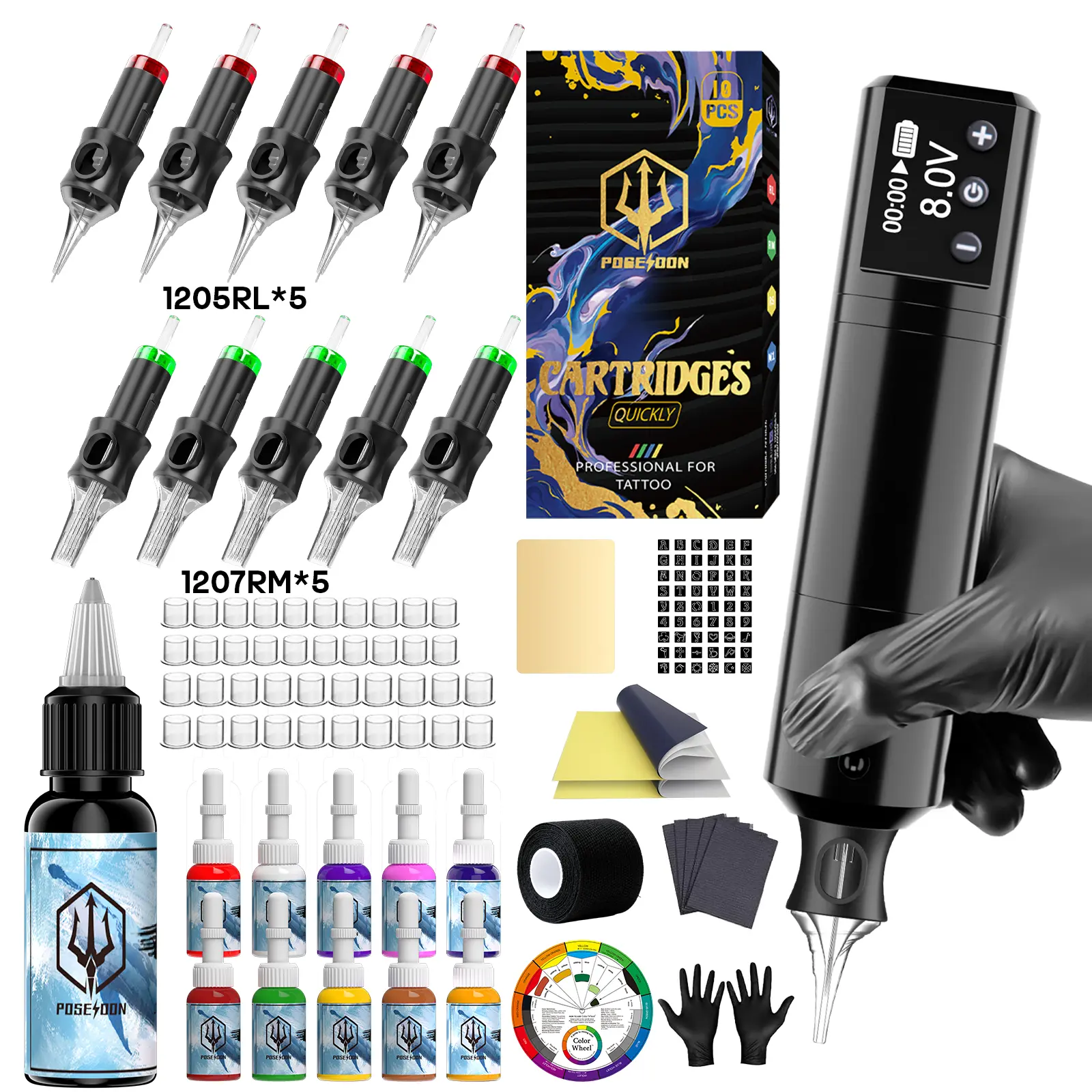 POSEIDON Artist Starter Kit | All-in-One Rotary Pen Set | Beginner Friendly Complete Artist Starter Kit | Rotary Pen  Set | Easy to Use for Beginners All-in-One Creative Tool Kit | Beginner Practice Set | Portable Rotary Pen Precision Rotary Pen Set