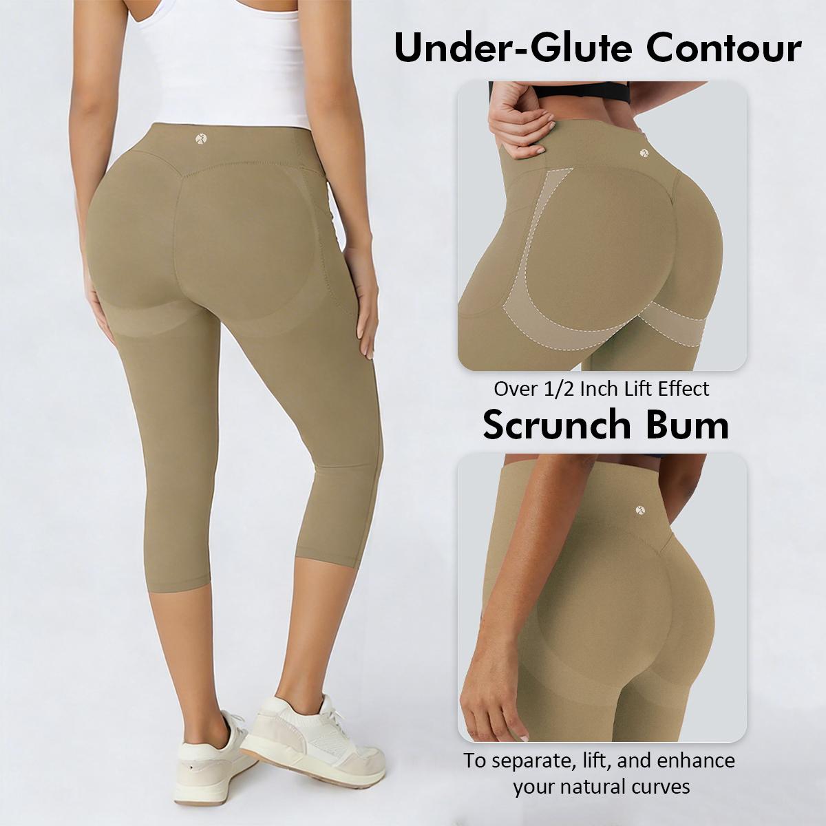 High-waisted yoga pants with peach butt effect and pockets, tummy control and butt lift, 7/8 length fitness leggings for women High-waisted yoga pants with peach butt effect and pockets, tummy control and butt lift, 7/8 length fitness leggings for women