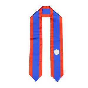 Laos Flag Graduation Stole, Sash, Laotian, Scarf, Gift, Students,Quality, High School, College, Scarves, Adults, Men and Women, Satin