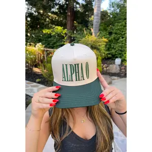 Dark Green Embroidered Trucker Hat