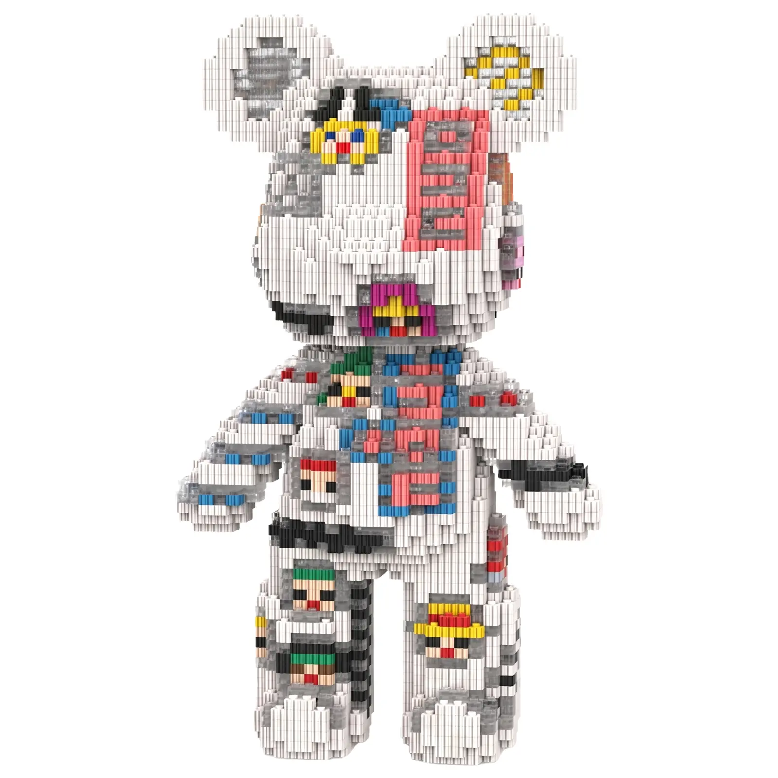 Green Mask Bunny Micro Building Blocks Set, 2200PCS DIY Collectible Figure, Cute Creative Building Project Gift