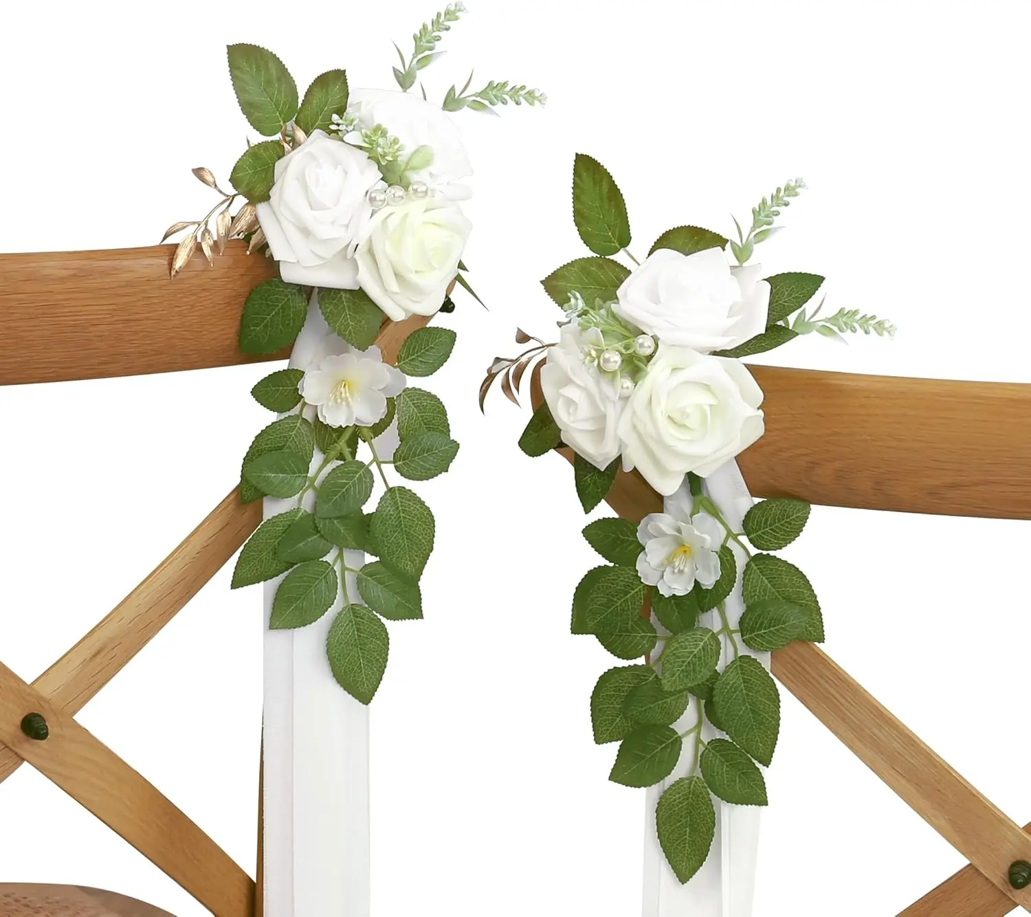10 Wedding Aisle Decorations for Wedding Ceremony White Wedding Chair Decorations  for Wedding Aisle Decor Church Pew Decorations