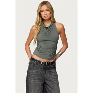 Collie Twisted High Cowl Neck Top