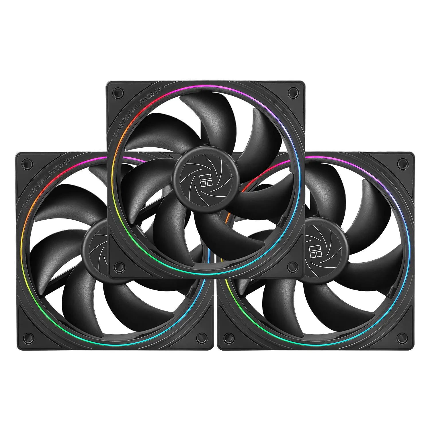 TL-S12 CPU Fan Case Cooler PWM Fan, fine Aperture Light Effect,4pin PWM Connector Computer Fan with ARGB Aperture, 1500RPM Speed PC Cooling Fan(120mm, 3 Fans)
