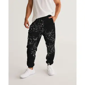 Marble Black Men's All-Over Print Track Pants