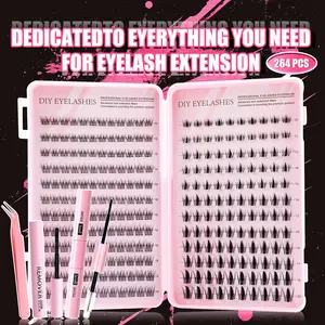Large Capacity DIY False Eyelashes Cluster, Suitable for Beginners & Professionals, Easy Home Wear, Dense Curled Fake Lashes