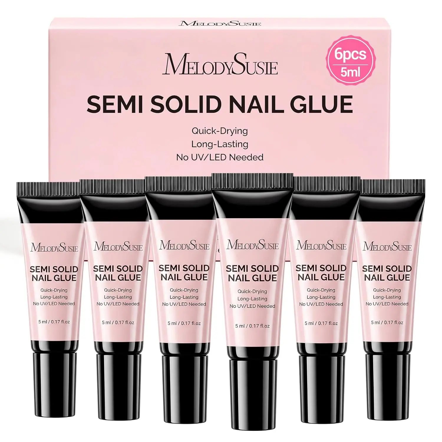 Semi Solid Nail Glue 6Pcs