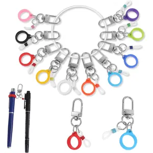 10 PCS Silicone Pen Holder With Lobster Clasp for Lanyard, Clip on Pens, Converter, Retractable for Nurses, Badge Reel Accessories (Pen Not Included) portable  hook  pen