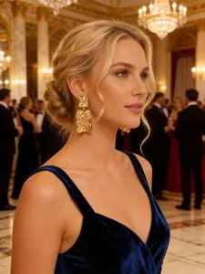 Exaggerated Irregular Pleat Earrings, High-End Fashion Women's Ear Jewelry, Perfect for Valentine's Day, Goddess Festival, Ballroom Dance