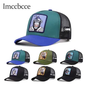 Animal Embroidery Trucker Hat – Breathable Mesh Snapback, Adjustable Baseball Cap for Men & Women Polyester