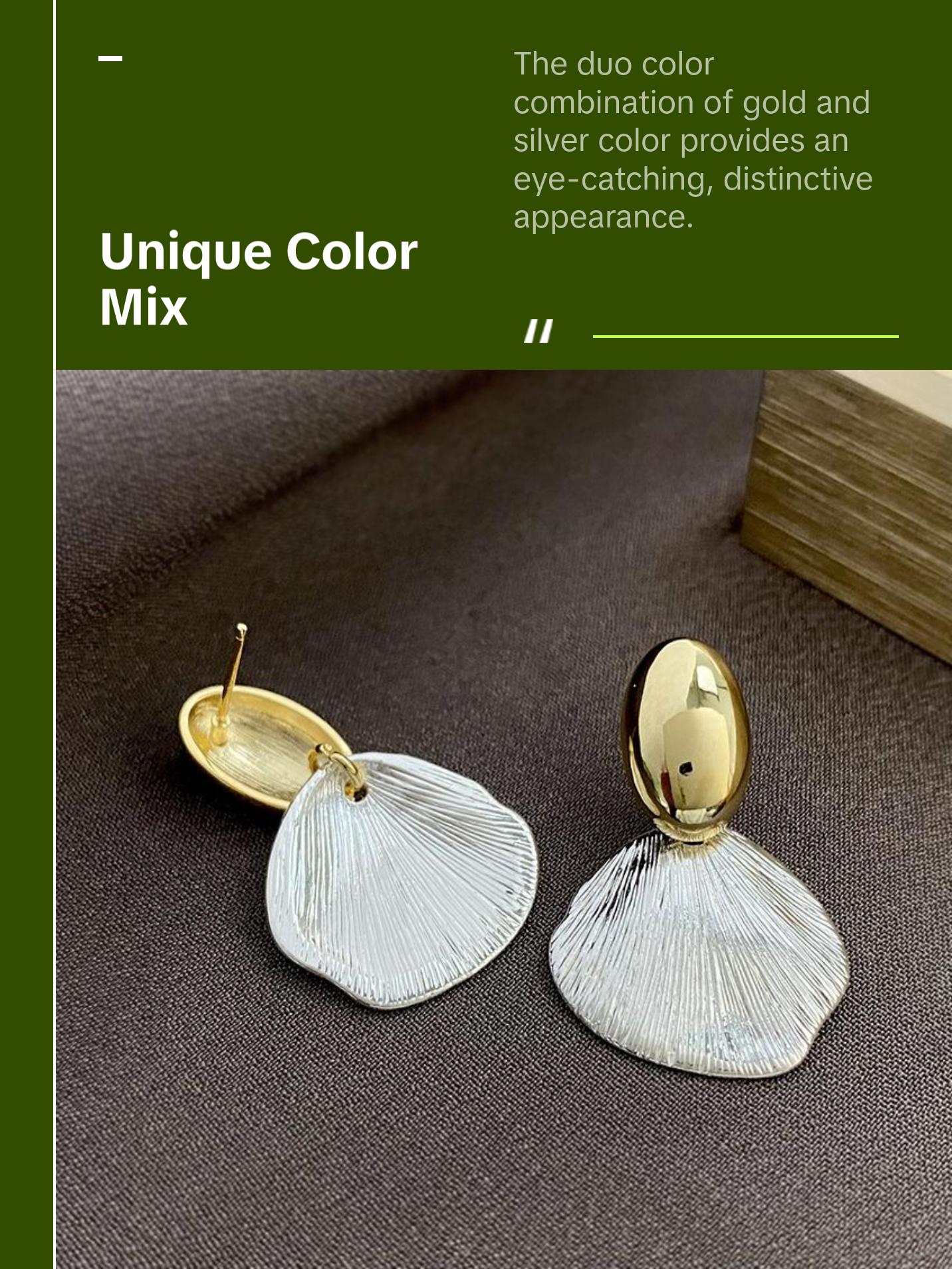Sterling Silver Duo Color Seashell Earrings