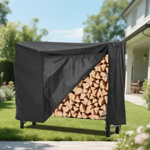 GARVEE 4 ft Firewood Rack for Outdoor & Indoor Use - Heavy Duty Steel Mesh Log Holder with Weatherproof Cover, Ventilated Design for Fireplace and Patio, Durable Wood Stacker, Easy Assembly