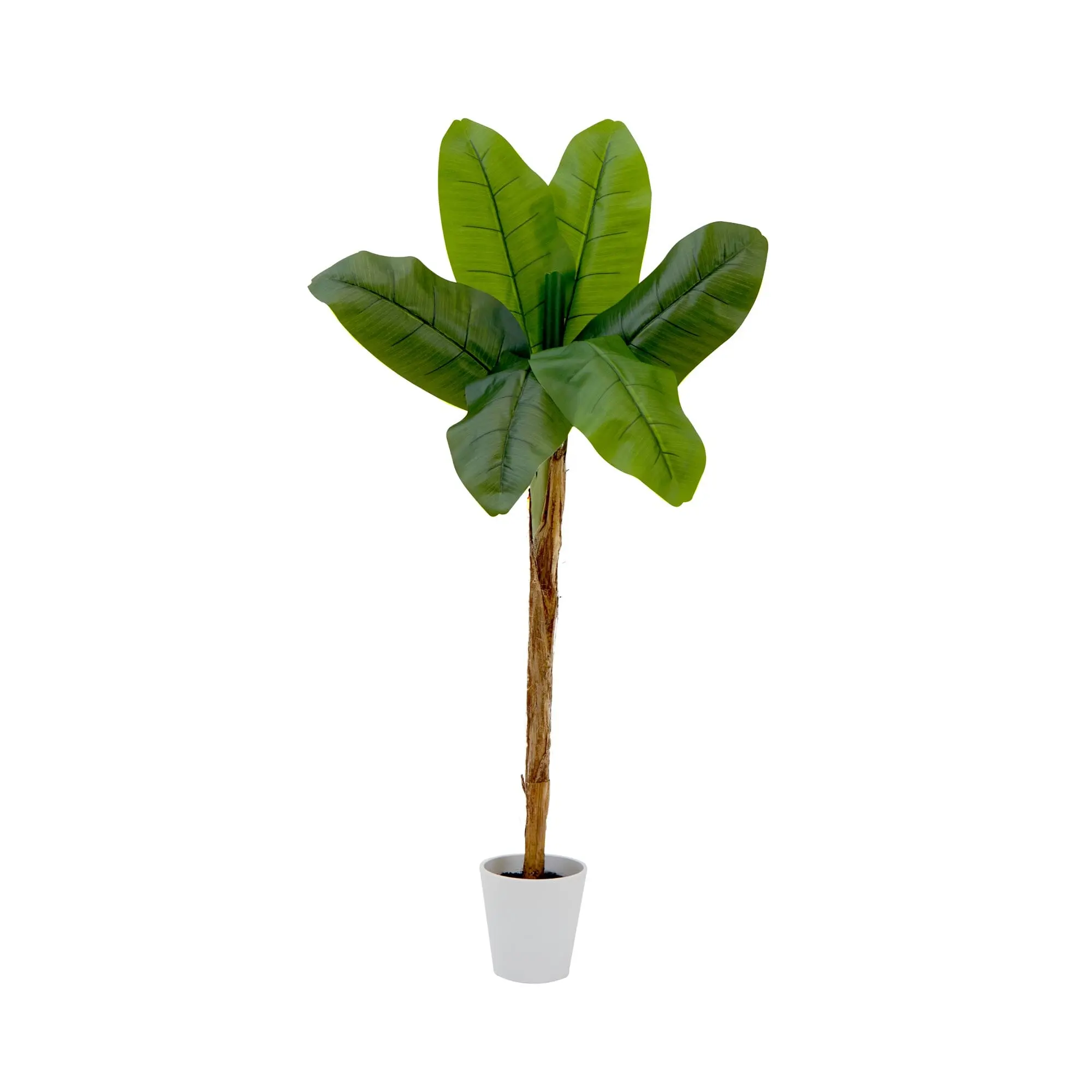 4' Lifelike Artificial Banana Tree - Decorative Planter Included, Nature-Infused Photorealism Botanical Aesthetic Decor with Bendable Branches for Indoor Home Spaces