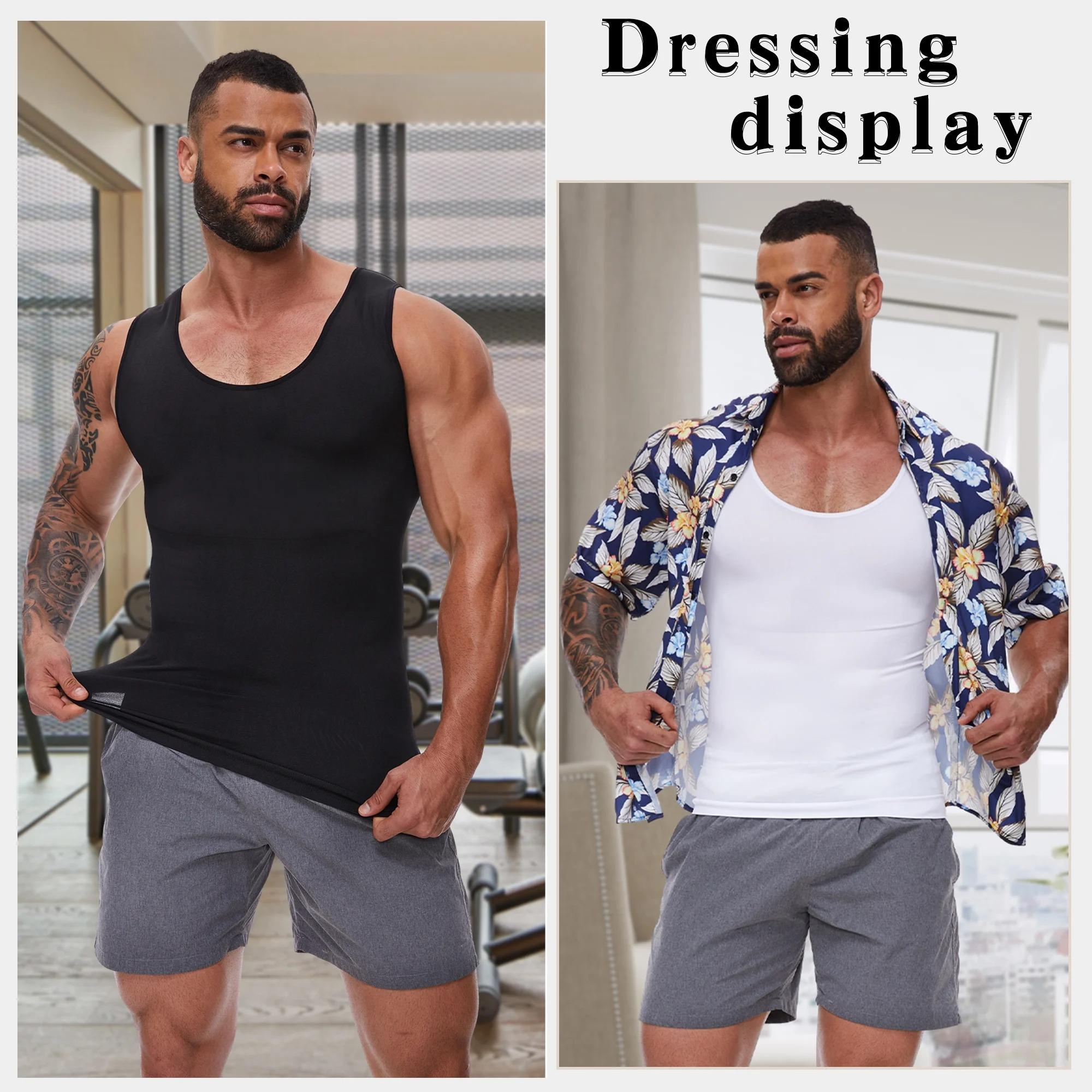 1/2/3/4 Pack Menswear Body Shaper Shapewear Moderate Compression Tank Top Underwear Vest Shirt Comfy Stretchy Lightweight Workout Fabric Breathable Sports Soft Fitness Casual Gym Stylish